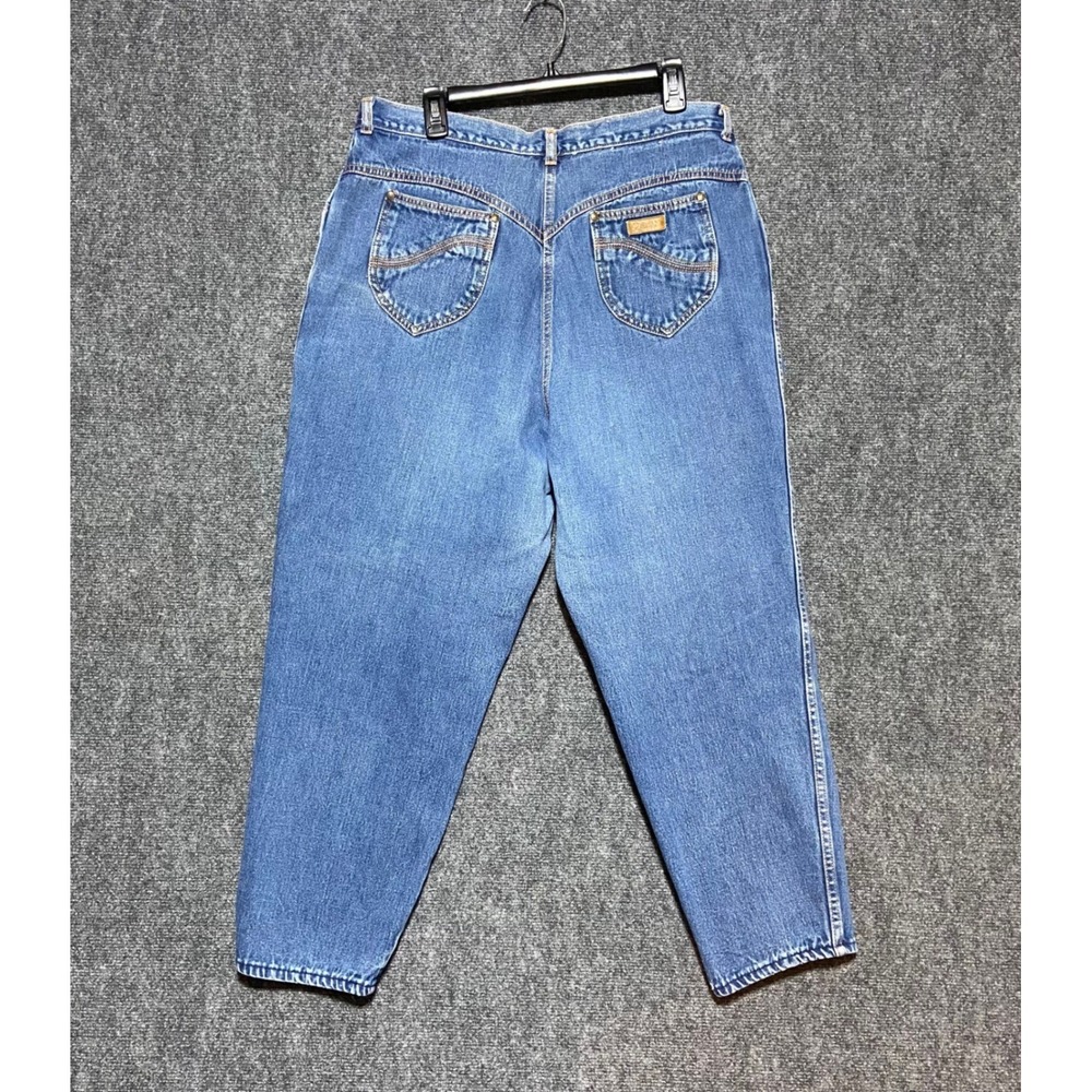 Vintage Gitano High Waisted‎ Tapered Mom Jeans Medium Wash Blue Cotton Size 35S
